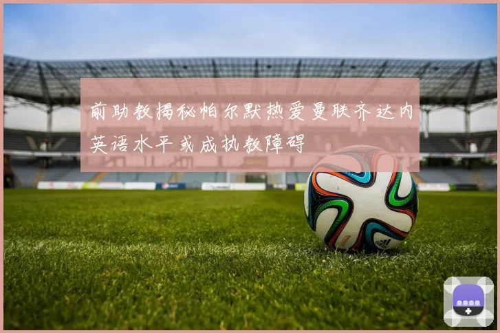 前助教揭秘帕尔默热爱曼联齐达内英语水平或成执教障碍
